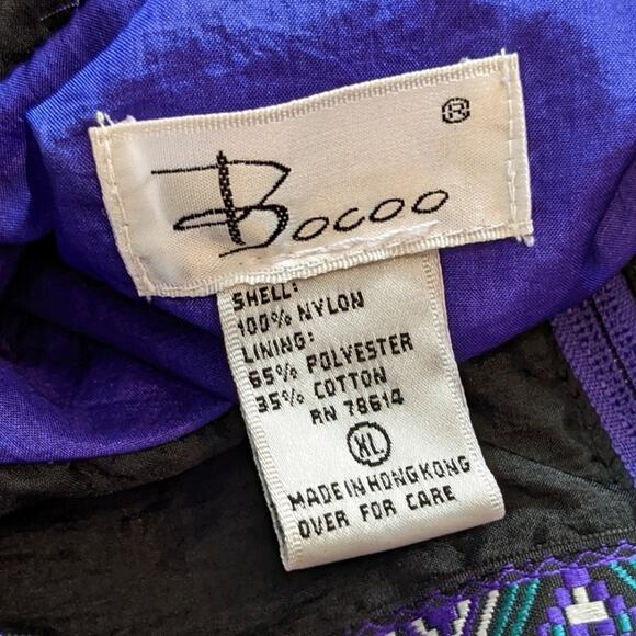 Bocoo windbreaker vintage 80s purple and black sz XL - Picture 7 of 10